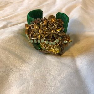 Green cuff bracelet